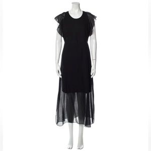 Theory Ruffle Sleeve Black Dress